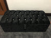 LARGE Black CRUSHED VELVET OTTOMAN, TOYS STORAGE, FOOTSTOOL, OTTOMAN BOX