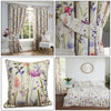Floral Printed Lined Ready Made Tape Top Pencil Pleat Curtains Pair