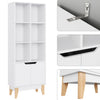 Bookcase White Bookshelf 6 Cubes Displaying Cabinet 2 Doors Kitchen Cupboard