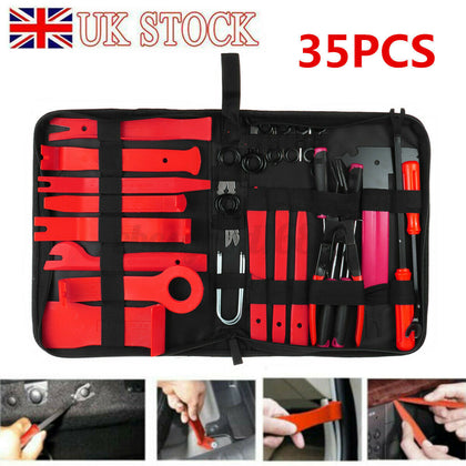 Car Door Trim Panel Removal Install Tool Kit 35Pcs Molding Pry Interior Clip Set