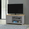 Lisbon Small TV Unit Cabinet Stand Media 1 Door 2 Shelf 99cm Grey Oak