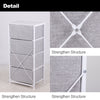 Fabric Storage Unit Cabinet End Side Table w/ 4 Drawers Bedroom Hallway Grey UK