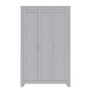 Matte Grey 3 Door Wardrobe Storage Cupboard with Shelves Rail Bedroom Furniture