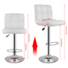 2X Bar Stools Dining Faux Leather Breakfast Bar Chair Kitchen Stool Swivel White
