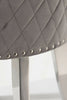 Grey Plush Velvet Lion Knocker Back Accent Dining Chair Chrome Legs