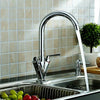 Modern Kitchen Sink Mixer Taps Swivel Spout Single Handle Tap Mono Chrome Faucet