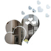 3 Love Heart Mirror Tiles Kitchen Wall Sticker Stick on Decal Home Bedroom Decor
