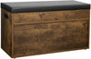 Vintage Shoe Bench with Cushion Storage Bench with Padded Seat Shelves LHS30BX