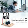 Universal Gaming Headset Stand Desktop Pen Phone Headphone Holder Hanger Wooden