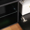 Modern 160cm TV Unit Cabinet Stand High Gloss Doors with LED Lights Black