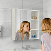 Mirror Bathroom Cabinet Wall Mounted 1 Door Storage Cupboard Shelves White 45cm