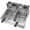 Electric Deep Fryer Dual Tank Stainless Steel 12L 5000W Commercial Restaurant