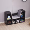 6 Cube Bookcase Cabinet Storage Rack Bookshelf Cushion Seating Living Room UK