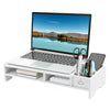 White Computer Monitor Stand Tidy PC Laptop Screen Riser Shelf Storage Rack