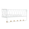 Wall Mounted Shelf Wire Rack Storage With Hooks Basket Key Hanging Hanger UK