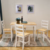 Compact Solid Wood Dining Table and 4 Chairs Set Home Kitchen Furniture 4 Colors