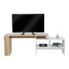 TV Unit TV Cabinet Extendable Adjustable Direction Wood Modern White and Oak