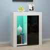 Modern Sideboard Cabinet Cupboard High Gloss 1 2 Doors Storage with LED Light