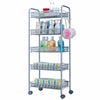 5 Tier Kitchen Trolley Carts Rack With Wheels Storage Shelf Removable Storage UK