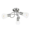 Modern Brushed Chrome 3 Way Multi Arm Flush Spiral Ceiling Spot Light Fitting