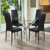 Up to 4 Dining Table + 4 Chairs Tempered Glass&Metal Legs Kitchen Dining Room UK