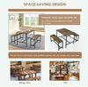 Industrial Dining Table Set 3 Rustic Metal Furniture Vintage Kitchen Bench/Chair