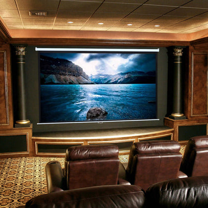 16:9 Manual Projector Screen 72/84/100/120in Pull Down Projection Home Cinema