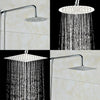 Round Square Stainless Steel Showerhead Rainfall Shower Head Rain Shower Chrome