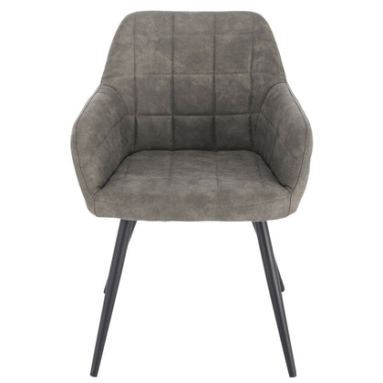 1x Dining Chairs Kitchen Living Room Chairs with Stoffbezug+ Metall Grey