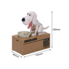 Pet Dog Stealing Eating Coin Money Penny Cents Puppy Storage Bank Saving Box