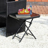 Folding Side Table Glass Top Small Side Stool Drink Coffee Garden Home Furniture