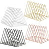 Simple Style Rose Gold Triangle Iron Wire Magazine Rack Black White Bookshelf UK