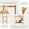 Garment Clothes Rail Coat Stand Hat Umbrella Floor Standing Wooden Hanger Rack