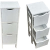 3 Drawer White Storage Cupboard Wooden Bathroom Unit Filing Cabinet Organiser