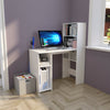 White Computer Desk with Shelves PC Laptop Table Corner Workstation Home Office