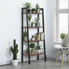 4 Tier Ladder Shelf Bookshelf Bookcase Storage Rack Metal Frame Display Stand