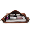 Retro Large Capacity Shoulder Messenger Bag Women PU Solid Tote (Brown)