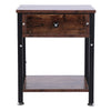 ndustrial Vintage Bedside Table Storage Cabinet with Drawer Household Furniture