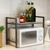 Kitchen Storage Rack 2 Tier Microwave Oven Pan Holder Iron Shelving Corner Shelf