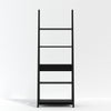 Contemporary Ladder Style Bookcase 4 Shelf Unit in Black Grey Oak White
