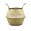 Foldable Seagrass Woven Storage Plant Flower Pot Belly Basket Laundry Hamper SA