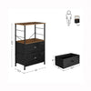 Industrial Style Side Table Bedside Storage Unit Fabric Drawers Nightstand Chest