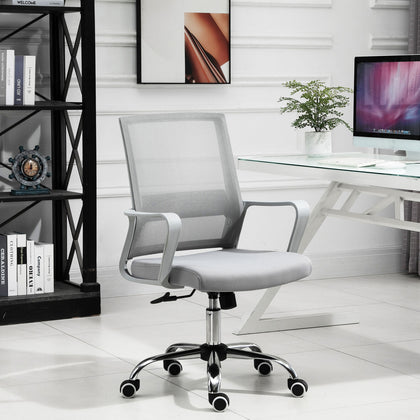 Vinsetto Ergonomic Office Chair Adjustable Height Breathable Mesh Swivel Grey