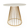 40 inches Round Marble Dining Table with Golden Chrome Legs Living Room Kitchen