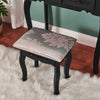Wooden Dressing Table w/4 Mirror Stool Vanity Makeup Desk Stool Set White/Black