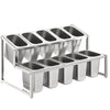 Expandable Spice Rack Seasoning Organizer Inclined 2 Tiers w/ 10 1/9 Pans