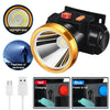 Super Bright Waterproof Head Torch Headlight LED-USB Rechargeable Headlamp Fish