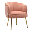 Small Scallop Back Armchair Golden Metal Legs Sofa Chair Dressing Table Chair