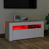Modern White TV Unit Cabinet Stand 90cm High Gloss Doors with Free LED Lights