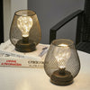 Romantic Metal Cage Table Lamp 2pcs Battery Powered LED Night Lights Candlestick